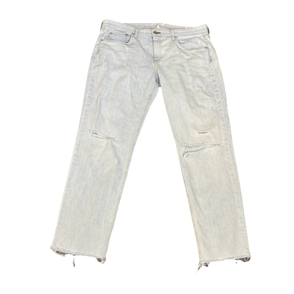 Rag & Bone Womens 31x27 Dre Low-Rise Slim Boyfriend Jeans Raw Hem Light Wash - Picture 5 of 9